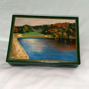 Vintage 1950s Spalding Dozen Golf Ball Box with Yale Golf Course Design